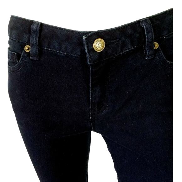 Michael Kors Womens Dark Navy Blue Flared Leg Mid Rise Stretch Jeans Size 4 - Picture 2 of 6